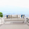 Modway Shore Outdoor Patio Aluminum Sofa in Silver Beige - Lifestyle