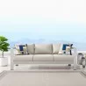 Modway Shore Outdoor Patio Aluminum Sofa in Silver Beige - Lifestyle - Modway Shore Outdoor Patio Aluminum Sofa in Silver Beige - Lifestyle