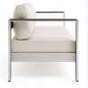 Modway Shore Outdoor Patio Aluminum Sofa in Silver Beige - Side Angle