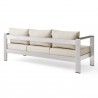 Modway Shore Outdoor Patio Aluminum Sofa in Silver Beige - Back Side Angle