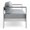 Modway Shore Outdoor Patio Aluminum Sofa in Silver Gray - Side Angle