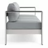 Modway Shore Outdoor Patio Aluminum Sofa in Silver Gray - Side Angle - Modway Shore Outdoor Patio Aluminum Sofa in Silver Gray - Side Angle