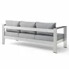 Modway Shore Outdoor Patio Aluminum Sofa in Silver Gray - Back Side Angle - Modway Shore Outdoor Patio Aluminum Sofa in Silver Gray - Back Side Angle