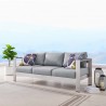 Modway Shore Outdoor Patio Aluminum Sofa in Silver Gray - Lifestyle