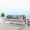 Modway Shore Outdoor Patio Aluminum Sofa in Silver Gray - Lifestyle - Modway Shore Outdoor Patio Aluminum Sofa in Silver Gray - Lifestyle