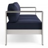 Modway Shore Outdoor Patio Aluminum Sofa - Silver Navy - Side Angle