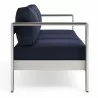 Modway Shore Outdoor Patio Aluminum Sofa - Silver Navy - Side Angle - Modway Shore Outdoor Patio Aluminum Sofa - Silver Navy - Side Angle