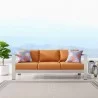 Modway Shore Outdoor Patio Aluminum Sofa - Silver Orange - Lifestyle - Modway Shore Outdoor Patio Aluminum Sofa - Silver Orange - Lifestyle
