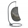 Modway Hide Outdoor Patio Sunbrella® Swing Chair With Stand in Gray Beige - Side Angle
