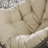 Modway Hide Outdoor Patio Sunbrella® Swing Chair With Stand in Gray Beige - Seat Closeup Angle