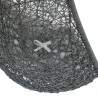 Modway Hide Outdoor Patio Sunbrella® Swing Chair With Stand in Gray Gray - Seat Closeup Back Angle