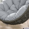 Modway Hide Outdoor Patio Sunbrella® Swing Chair With Stand in Gray Gray - Seat Closeup Angle