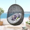 Modway Hide Outdoor Patio Sunbrella® Swing Chair With Stand in Gray Gray - Lifestyle