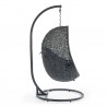 Modway Hide Outdoor Patio Sunbrella® Swing Chair With Stand in Gray Navy - Side Angle
