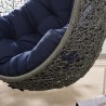 Modway Hide Outdoor Patio Sunbrella® Swing Chair With Stand in Gray Navy - Seat Closeup Angle