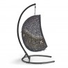 Modway Encase Sunbrella® Swing Outdoor Patio Lounge Chair in Black Beige - Side Angle