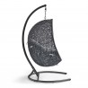 Modway Encase Sunbrella® Swing Outdoor Patio Lounge Chair in Black Gray -  Side Angle