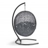 Modway Encase Sunbrella® Swing Outdoor Patio Lounge Chair in Black Gray - Back Side Angle