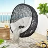 Modway Encase Sunbrella® Swing Outdoor Patio Lounge Chair in Black White - Lifestyle - Modway Encase Sunbrella® Swing Outdoor Patio Lounge Chair in Black White - Lifestyle