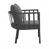 Modway Riverside Outdoor Patio Aluminum Armchair in Gray Charcoal - Set of Two - Side Angle