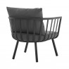 Modway Riverside Outdoor Patio Aluminum Armchair in Gray Charcoal - Set of Two - Back Side Angle