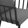 Modway Riverside Outdoor Patio Aluminum Armchair in Gray Charcoal - Set of Two - Seat Closeup Angle