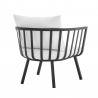 Modway Riverside Outdoor Patio Aluminum Armchair in Gray White - Set of Two - Back Side Angle