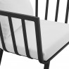 Modway Riverside Outdoor Patio Aluminum Armchair in Gray White - Set of Two - Seat Closeup Angle