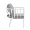 Riverside Outdoor Patio Aluminum Armchair in White Gray - Side Angle