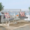 Riverside Outdoor Patio Aluminum Armchair in White Gray - Lifestyle
