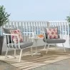 Riverside Outdoor Patio Aluminum Armchair in White Gray - Lifestyle - Riverside Outdoor Patio Aluminum Armchair in White Gray - Lifestyle