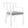 Modway Baxley Outdoor Patio Aluminum Armchair in White Gray - Set of Two - Front Side Angle