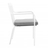 Modway Baxley Outdoor Patio Aluminum Armchair in White Gray - Set of Two - Side Angle