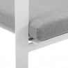Modway Baxley Outdoor Patio Aluminum Armchair in White Gray - Set of Two - Seat Closeup Angle