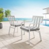 Modway Baxley Outdoor Patio Aluminum Armchair in White Gray - Set of Two - Lifestyle