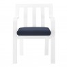 Modway Baxley Outdoor Patio Aluminum Armchair in White Navy - Set of Two - Front Angle