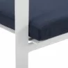 Modway Baxley Outdoor Patio Aluminum Armchair in White Navy - Set of Two - Seat Closeup Angle - Modway Baxley Outdoor Patio Aluminum Armchair in White Navy - Set of Two - Seat Closeup Angle