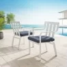 Modway Baxley Outdoor Patio Aluminum Armchair in White Navy - Set of Two - Lifestyle - Modway Baxley Outdoor Patio Aluminum Armchair in White Navy - Set of Two - Lifestyle
