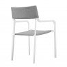 Modway Raleigh Outdoor Patio Aluminum Armchair in White Gray - Set of Two - Back Side Angle