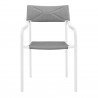 Modway Raleigh Outdoor Patio Aluminum Armchair in White Gray - Set of Two - Front Angle