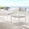Modway Raleigh Outdoor Patio Aluminum Armchair in White Gray - Set of Two - Lifestyle
