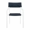 Modway Raleigh Outdoor Patio Aluminum Armchair in White Navy - Set of Two - Front Angle - Modway Raleigh Outdoor Patio Aluminum Armchair in White Navy - Set of Two - Front Angle