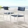 Modway Raleigh Outdoor Patio Aluminum Armchair in White Navy - Set of Two - Lifestyle - Modway Raleigh Outdoor Patio Aluminum Armchair in White Navy - Set of Two - Lifestyle