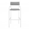 Modway Raleigh Outdoor Patio Aluminum Bar Stool in White Gray - Set of Two - Front Angle