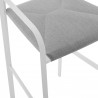Modway Raleigh Outdoor Patio Aluminum Bar Stool in White Gray - Set of Two - Seat Closeup Angle