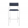 Modway Raleigh Outdoor Patio Aluminum Bar Stool in White Navy - Set of Two - Front Angle