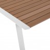 Modway Baxley 7 Piece Outdoor Patio Aluminum Dining Set - White Navy - Table Closeup Angle