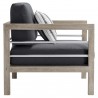 Modway Wiscasset Outdoor Patio Acacia Wood Armchair in Light Gray - Set of Two - Side Angle