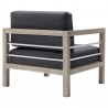 Modway Wiscasset Outdoor Patio Acacia Wood Armchair in Light Gray - Set of Two - Back Side Angle