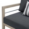 Modway Wiscasset Outdoor Patio Acacia Wood Armchair in Light Gray - Set of Two - Seat Closeup Angle